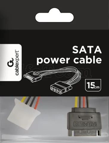 Photo de Cable CableXpert adaptateur d'alimentation S-ATA (mâle) vers Molex (femelle) 15cm