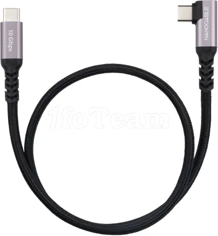 Photo de Cable coudé Nanocable USB-C M/M 100W 1m (Noir)