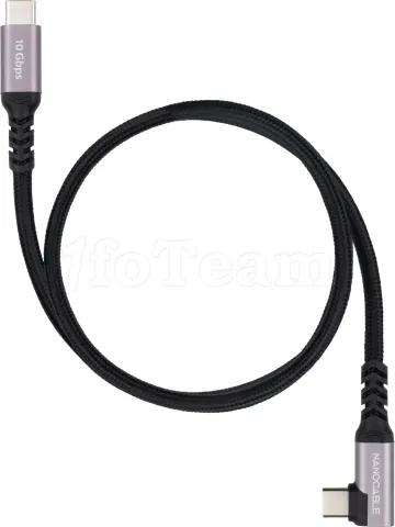 Photo de Cable coudé Nanocable USB-C M/M 100W 2m (Noir)