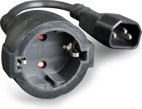 Photo de Câble d'alimentation CableXpert CEE 7/7 F vers C14 (prise schuko) 15cm F/M (Noir)