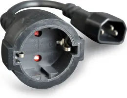 Photo de Câble d'alimentation CableXpert CEE 7/7 F vers C14 (prise schuko) 15cm F/M (Noir)