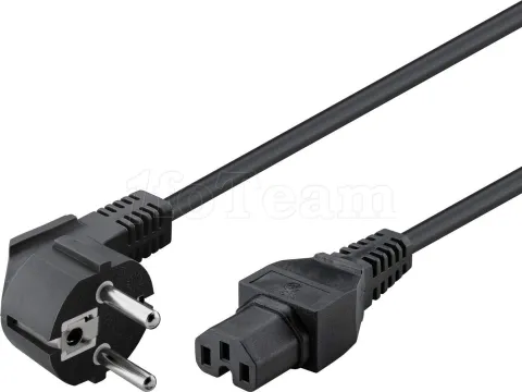 Photo de Cable d'Alimentation Goobay C15 vers CEE7 F (prise standard) 90° 2m (Noir)