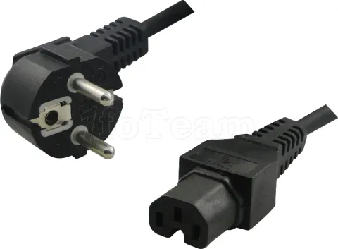 Photo de Cable d'Alimentation LogiLink C15 vers CEE7 F (prise standard) 90° 2m (Noir)
