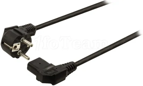 Photo de Câble d'alimentation MCL-Samar 2 Pôles IEC-320-C13 Coudé F 2m (Noir)