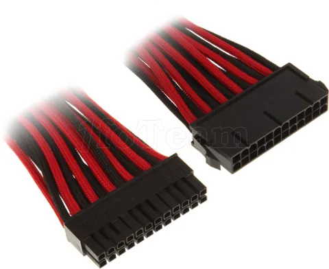 Photo de Câble d'alimentation tressé ATX 24 pins BitFenix - 30cm (Rouge)