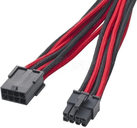 Photo de Câble d'alimentation tressé ATX 8 pins BitFenix - 45cm (Noir/Rouge)