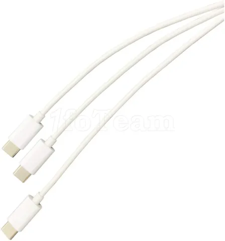 Photo de Câble de charge double Steelplay Dual Play & Charge pour manettes PS5 (Blanc)
