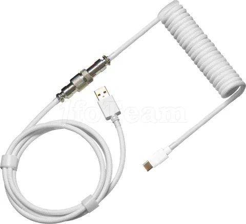 Photo de Câble de clavier Cooler Master Coiled Cable USB Type A - Type C M/M 1,5m (Blanc)