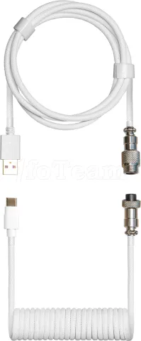 Photo de Câble de clavier Cooler Master Coiled Cable USB Type A - Type C M/M 1,5m (Blanc)