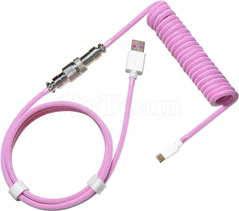 Photo de Câble de clavier Cooler Master Coiled Cable USB Type A - Type C M/M 1,5m (Magenta)