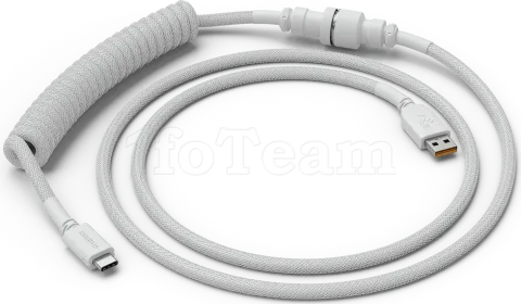 Photo de Cable de clavier Glorious PC Gaming Race Coiled USB Type C 1,4m (Blanc)