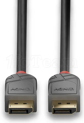 Photo de Cable DisplayPort 1.4 Lindy Anthra Line 5m M/M (Gris/Rouge)