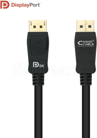 Photo de Câble DisplayPort 1.4 Nanocable 0.5m M/M (Noir)