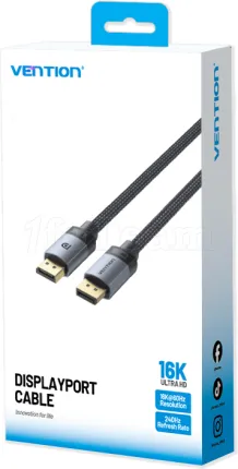 Photo de Cable DisplayPort 2.1 Vention M/M 1m (Gris)