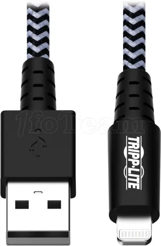 Photo de Câble Eaton Tripp Lite Heavy-Duty USB 2.0 type A - Lightning M/M 1,8m (Noir/Gris)