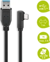 Photo de Cable Goobay USB 2.0 type A - C M/M coudé 90° 1m (Noir)
