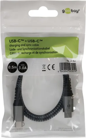 Photo de Cable Goobay USB 2.0 Type C 50cm MM (Noir)