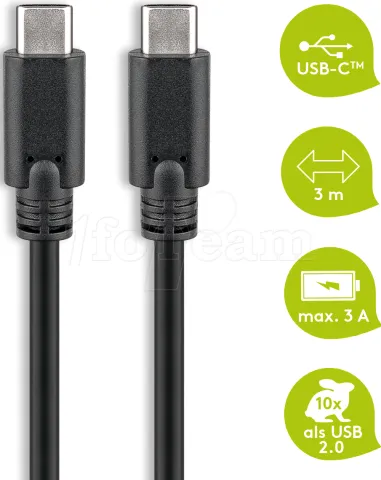 Photo de Cable Goobay USB 3.2 Type C MM 3m (Noir)