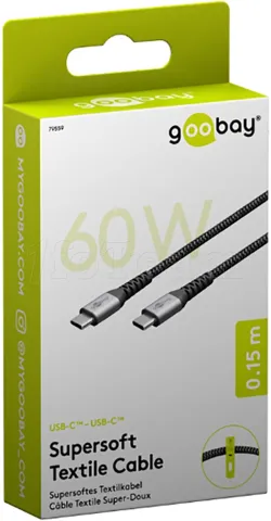 Photo de Cable Goobay USB-C M/M 0.15m 60W (Noir)