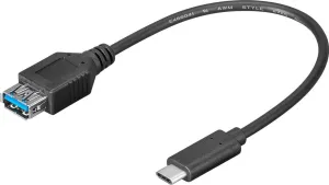 Photo de Cable Goobay USB Type C vers USB 3.0 0,20m MF (Noir)