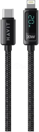 Photo de Câble Havit CB6246 USB-C vers Lightning 1,2m M/M 20W (Noir)