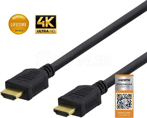 Photo de Cable HDMI 1.4 Deltaco 3m M/M (Noir)