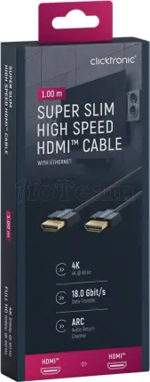 Photo de Cable HDMI 2.0 Clicktronic 1m M/M (Noir)