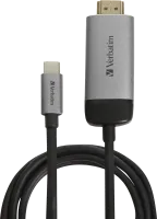 Photo de Câble HDMI 2.0 Verbatim vers USB-C 1,5m M/M (Argent)