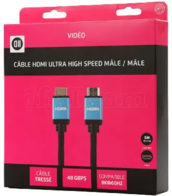 Photo de Cable HDMI 2.1 D2 Diffusion 5m M/M (Noir)