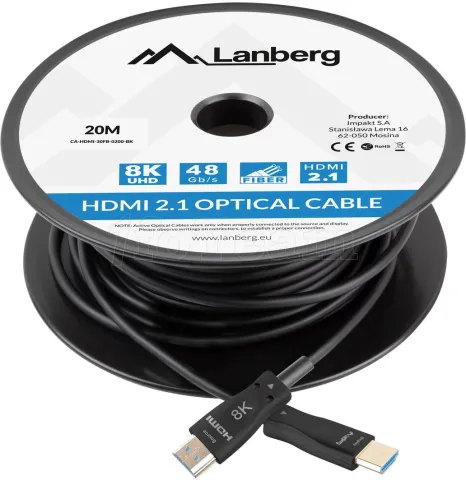 Photo de Cable Lanberg HDMI 2.1 MM 20m (Noir)