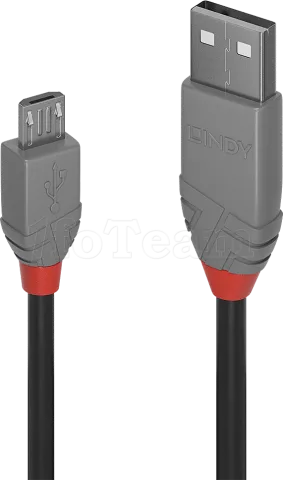 Photo de Cable Lindy Anthra Line USB 2.0 vers Micro B M/M 20cm (Gris)