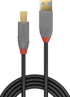Photo de Cable Lindy Anthra Line USB 3.2 A/B M/M 1m (Gris)