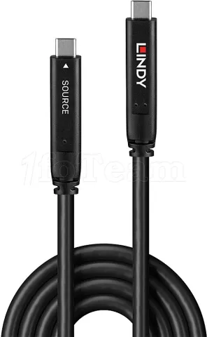 Photo de Câble Lindy Hybride USB-C 3.2 / DisplayPort 1.4 - 10m (Noir)