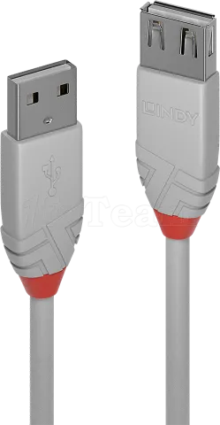 Photo de Cable Lindy USB 2.0 type A M/F 3m (Gris)