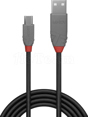 Photo de Cable Lindy USB 2.0 type A - Micro B M/M 5m (Gris)