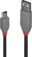 Photo de Cable Lindy USB 2.0 type A - Mini B M/M 3m (Gris)