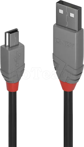 Photo de Cable Lindy USB 2.0 type A - Mini B M/M 3m (Gris)