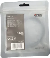 Photo de Cable Lindy USB 2.0 type A - Mini B M/M 50cm (Gris) - ID 194120