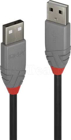 Photo de Cable Lindy USB 2.0 type A M/M 3m (Gris)