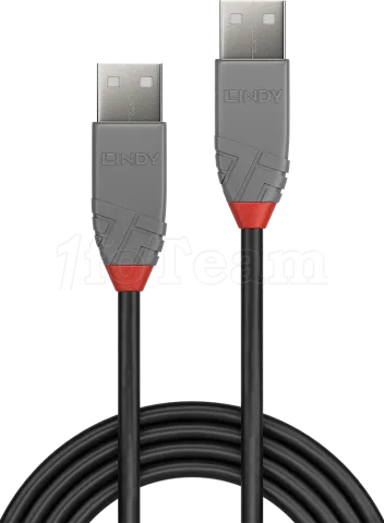 Photo de Cable Lindy USB 2.0 type A M/M 5m (Gris)