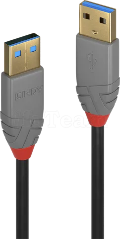 Photo de Cable Lindy USB 3.0 type A 1m (Noir/Gris)