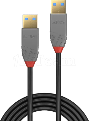 Photo de Cable Lindy USB 3.0 type A 1m (Noir/Gris)