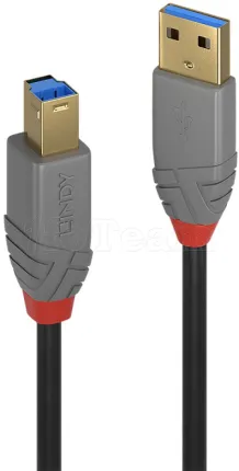 Photo de Cable Lindy USB 3.0 type A - B M/M 3m (Gris/Noir)