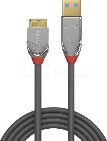 Photo de Cable Lindy USB 3.2 vers Micro B M/M 1m (Gris)