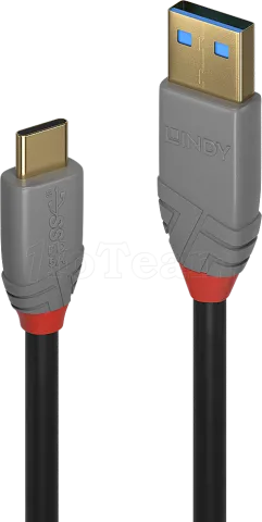 Photo de Cable Lindy USB 3.2 vers type C M/M 1,5m (Noir/Gris)