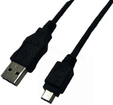 Photo de Cable Logilink USB vers mini USB (5 pins) 3,0m (Noir)