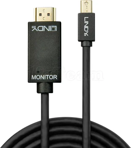 Photo de Câble Mini DisplayPort 1.2 Lindy vers HDMI 1.4 M/M 2m (Noir)