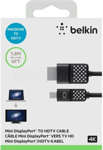Photo de Cable Mini DisplayPort vers HDMI Belkin M/M 1,8m (Noir)