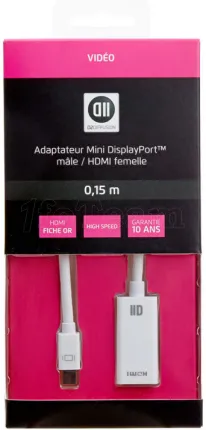 Photo de Cable Mini DisplayPort vers HDMI D2 Diffusion 15cm (Blanc)