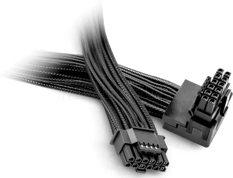 Photo de Cable modulaire Be Quiet 12VHPWR 90° - 1x PCIe 12+4 pins vers 2x PCIe 6 pins(Noir)